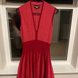 Emperio Armani red knit mid-length dress, size 42
